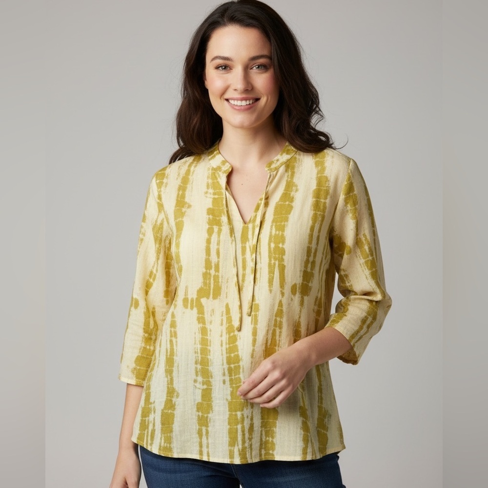 🔥 NWT $250 Ba&sh Kea Blouse Ocre Yellow Metallic 4 Paris Size 2US In Size XS